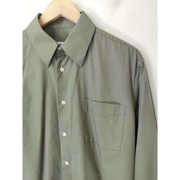 Emanuel Ungaro Men's Green Cotton Blend Long Sleeves Button-Down Shirt Size M - Picture 2 of 8